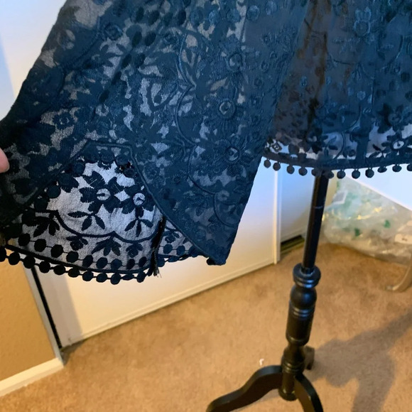 Nanette Lepore Womens Black Balance Lace Blouse Small - Picture 7 of 9